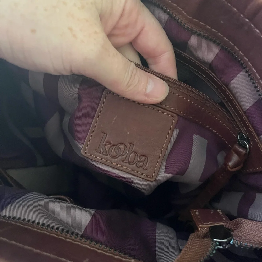 KOOBA large brown leather hobo shoulder bag‎